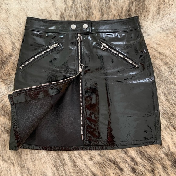 Rag & Bone Racer Patent-leather mini skirt. Size Us 25. - Picture 4 of 7